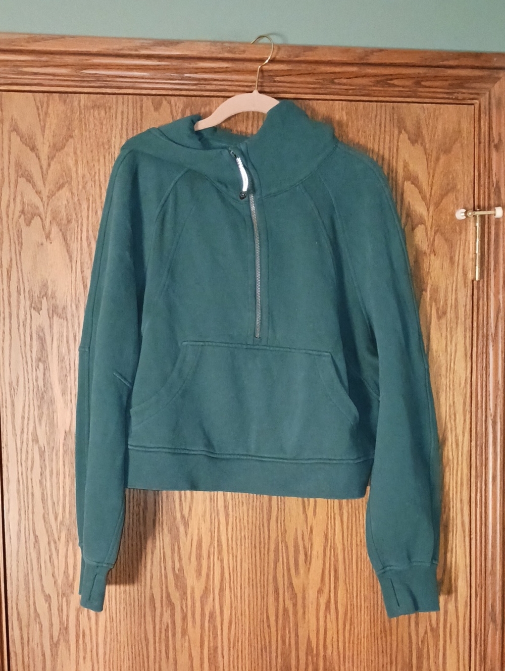 Women's Lululemon Athletica Pullover 1/2" Zip Hooded Crop Sweatshirt